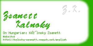 zsanett kalnoky business card